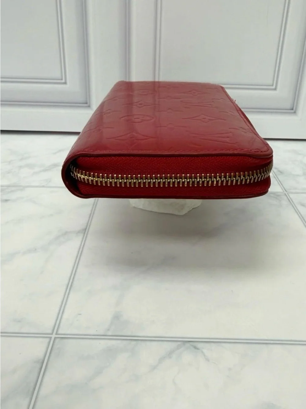Louis Vuitton Zippy Wallet Monogram Vernis Red Pomme d'Amour Zip Around